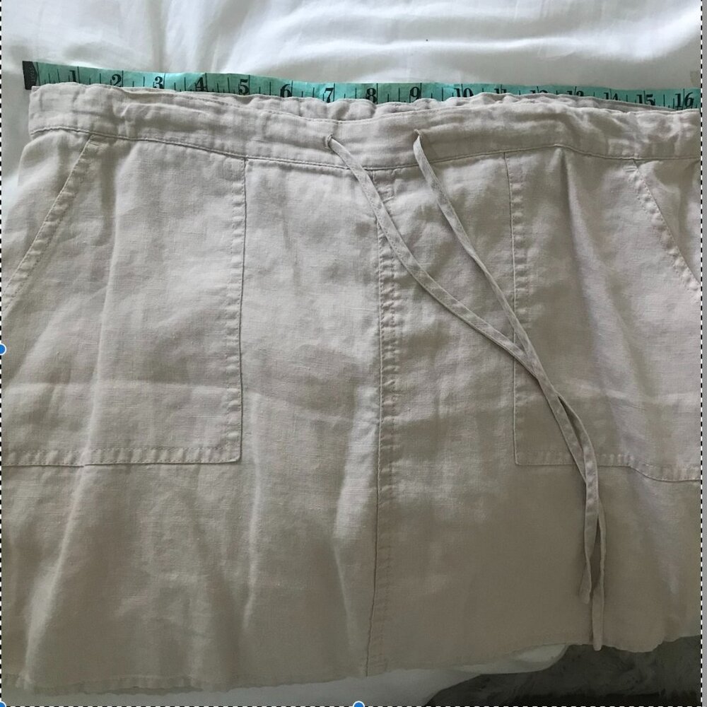 Pure Linen drawstring skirt